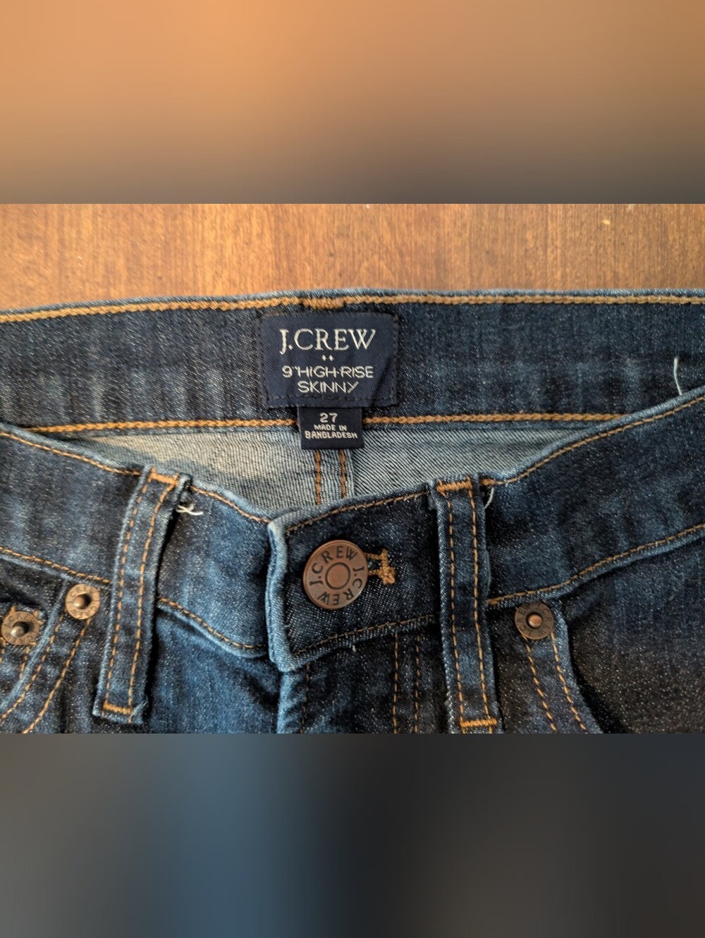 J. Crew Dark Denim 9" High Rise Skinny Jeans 27